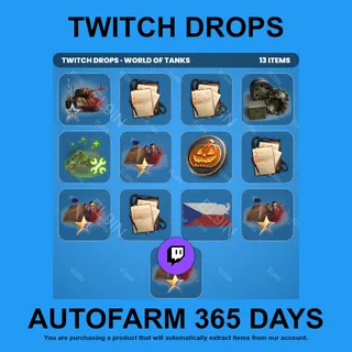 ✪💎【World of Tanks】Twitch Drops ✪ Automatic farming 365 days