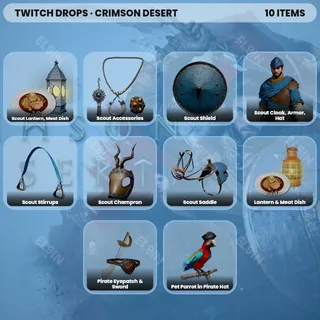 💜 Crimson Desert Twitch Drops 💜 Crimson Desert DLC Week 1 [Total 10 Items]