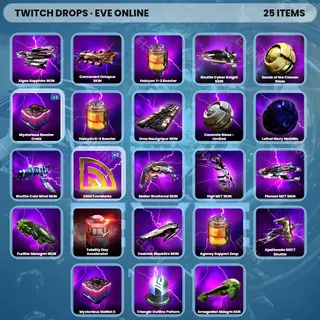👑 EVE Online Twitch Drops 💎 Crimson Harvest Drop 4 [Total 25 Items]
