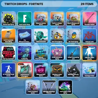 ❤️ Fortnite Twitch Drops 💎 Mobile Championship Day 1 [Total 29 Items]