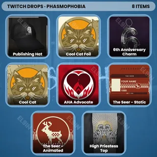 💜 Phasmophobia Twitch Drops 💎 Ghost Hunts For Hearts [Total 8 Items]