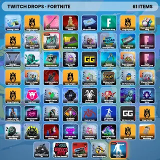 🌐 Fortnite Twitch Drops ❤️ Solo FNCS  [Total 61 Items]