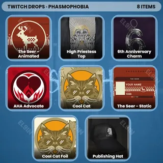 ⚡️ Phasmophobia Twitch Drops 👑 Ghost Hunts For Hearts [Total 8 Items]