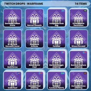 🌌 Warframe Twitch Drops 💎 PMCFQ - viceroycyndr [Total 74 Items]