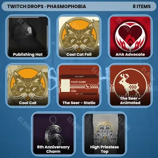 ⚡️ Phasmophobia Twitch Drops 💎 Ghost Hunts For Hearts [Total 8 Items]