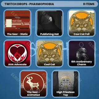 ⚡️ Phasmophobia Twitch Drops 🧙‍♂️ Ghost Hunts For Hearts [Total 8 Items]
