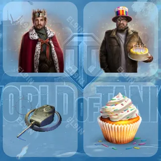 👑 World of Tanks Twitch Drops 👑 Birthday KingBaby [Total 4 Items]