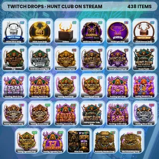 🌐 Hunt Club On Stream Twitch Drops 🧙‍♂️ Labor Day Drops 2 of 2 [Total 438 Items]