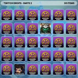 🌐 SMITE 2 Twitch Drops ⚡️ Oct Wk 1 - Blue Lotus! YRGO [Total 30 Items]