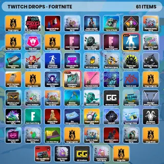 🧙‍♂️ Fortnite Twitch Drops ❤️ Solo FNCS  [Total 61 Items]