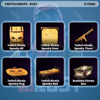 ✅ Rust Twitch Drops ❤️ Twitch Rivals Backpack [Total 6 Items]