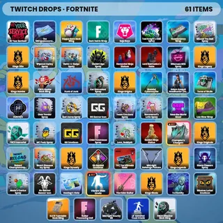 🌐 Fortnite Twitch Drops 🧙‍♂️ Solo FNCS  [Total 61 Items]