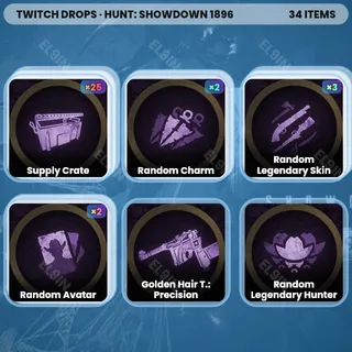 💜 Hunt: Showdown 1896 Twitch Drops 💜 Hunt 1896 (Week 2, Pt. 3) [Total 34 Items]