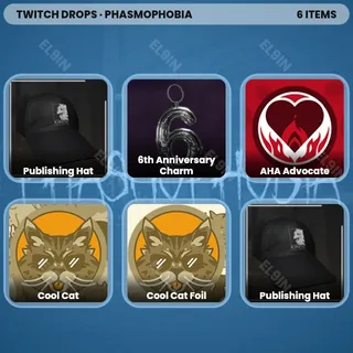 💜 Phasmophobia Twitch Drops ❤️ 6th Anniversary [Total 6 Items]