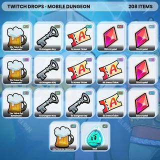 🌌 Mobile Dungeon Twitch Drops 🌌 MD Drops Set 4 [Total 208 Items]