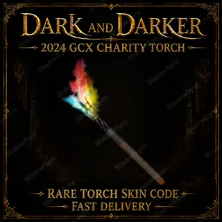 Dark and Darker 2024 GCX Charity Torch Code | Rainbow Torch Skin | Rare Limited Cosmetic | PC In-Game Redeem Key