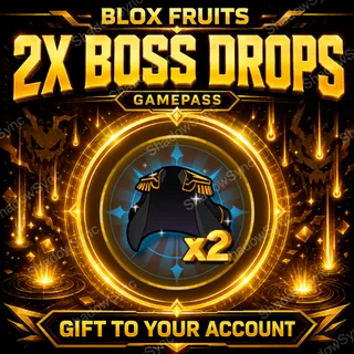 🔥 Blox Fruits 2x Boss Drops Gamepass | Double Boss Special Item Drop Chance | In-Game Gift via Roblox Username
