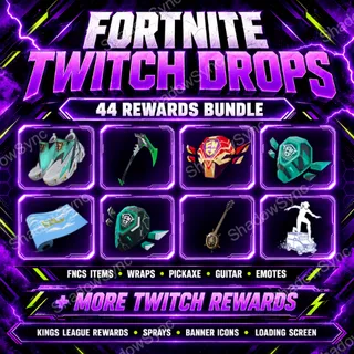 Fortnite Twitch Drops | 44 Rewards | Lil' Armored Truck Emote + Champion's Chargers | Skeletal Cyberscythe + FNCS Back Blings