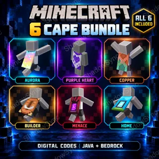 🔥 Minecraft 6 Cape Codes | Purple Heart + Aurora + Menace + Home + Builder + Copper | TikTok & Twitch Drops | Java + Bedrock