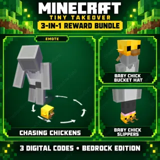 🔥 Minecraft Bedrock | Chasing Chickens Emote + Baby Chick Bucket Hat + Baby Chick Slippers | Twitch + TikTok Drops | 3 Codes