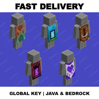 🔥 5-IN-1 BUNDLE:Minecraft Purple Heart + Menace + Home + Builder + Copper Cape Codes | Java & Bedrock | Global Key 