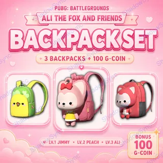 🔥 PUBG Ali the Fox Backpack Set + 100 G-COIN | Jimmy Lv1 Peach Lv2 Ali Lv3 | Global Steam CDK Code