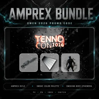 Warframe Omen TennoCon 2026 Amprex Bundle Code | Amprex Rifle + Smoke Color Palette + Smoking Body Ephemera | PC PS Xbox Switch
