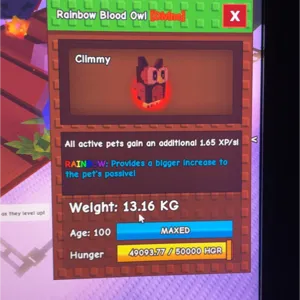 rainbow blood owl 13kg