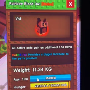 rainbow blood owl 11kg