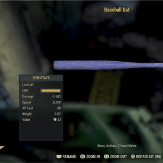 Indigo baseball bat