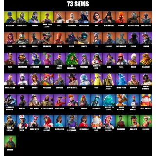 73 Skins: Warpaint | Rogue Agent | Xander | Rose Team Leader | Drift | Omega | The Ice King | Blackheart (FORTNITE AССОUNT)