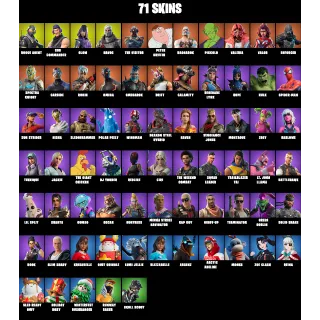 71 Skins: Rogue Agent | Sub Commander | Glow | Havoc | The Visitor | Spectra Knight | Omega | Drift (FORTNITE AССОUNT)