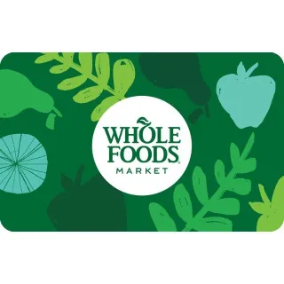 $10.00 USD Whole Foods E Gift Card