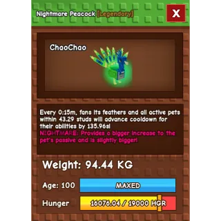 GODLY PEACOCK 15 SECOND CD 94KG