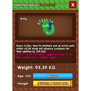 GODLY PEACOCK 15 SECOND CD 93KG