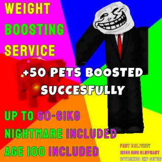 NIGHTMARE INCLUDED PET KG BOOST SERVICE UP TO 61 KG | GROW A GARDEN