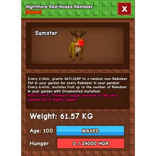 HUGE NIGHTMARE RED-NOSED REINDEER