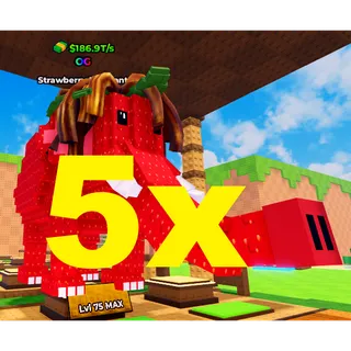 ⭐ 5x BACON STRAWBERRY ELEPHANT ( 186.9T/S ) MAX LVL / KICK A LUCKY BLOCKS ⭐