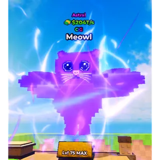 ⭐ Astral Meowl ⭐ | ( 204 T/s) | Max Level | Kick a Lucky Block ⚡