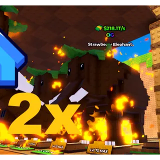 ⭐ 2X Volcanic Strawberry Elephant ⭐ | (218.1T/s) | Max Level | Kick a Lucky Block