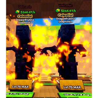 ⭐ Volcanic  Dragonfrutina Dolphinita ⭐ | (246.6 T/s) | Max Level | Kick a Lucky Block