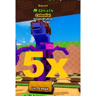 ⭐ 5X Bacon Dragonfrutina Dolphinita [ 211.4 T/s ] MAX LVL / KICK A LUCKY BLOCKS ⭐