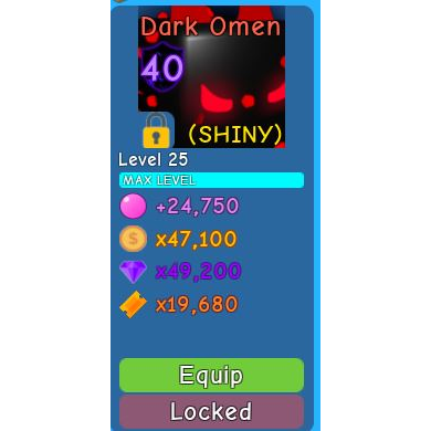 Bundle 4x Shiny Dark Omen In Game Items Gameflip - dark omen roblox bubblegum simulator