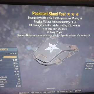 Pocketed Stand Fast Armor New Armor