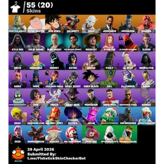 [PC/XBOX/PSN] 🔥 LVL 312 🔥 55 SKINS🔥 PETER GRIFFIN🔥 SON GOKU🔥 JOHN WICK🔥 SLIM SHADY🔥 CALAMITY🔥 SOLID SNAKE🔥