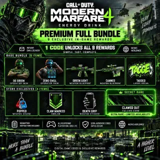 COD: MW4: Modern Warfare 4 x Monster Energy Set PREMIUM Bundle 9x Codes