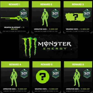 Monster Energy Full Set 6 Codes