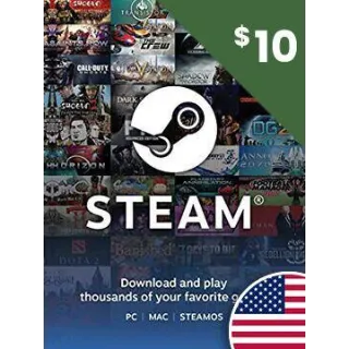 $10.00 STEAM GIFT CARD