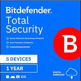 ACTIVATION KEY 1-Year,  Bitdefender Total Security, 5 Devices