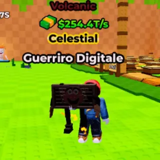 10x VOLCANIC Guerriro Digitale 254.4T/s (Max Lvl) - Kick A Lucky Block